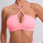 STOUREG, parte de atrás bonita, Sujetador deportivo para mujer, gimnasio, Yoga, espalda cruzada, Top deportivo para correr, ropa deportiva acolchada transpirable para Fitness
