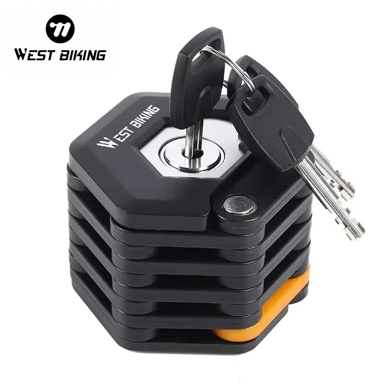 Candado plegable para bicicleta, candado de seguridad antirrobo de acero de aleación portátil, candado para bicicleta eléctrica, accesorios para bicicleta de montaña y carretera