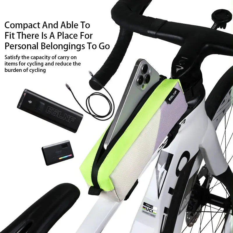 Bolsa para tubo superior de bicicleta, bolsa ligera y estable para cuadro de bicicleta de montaña y carretera