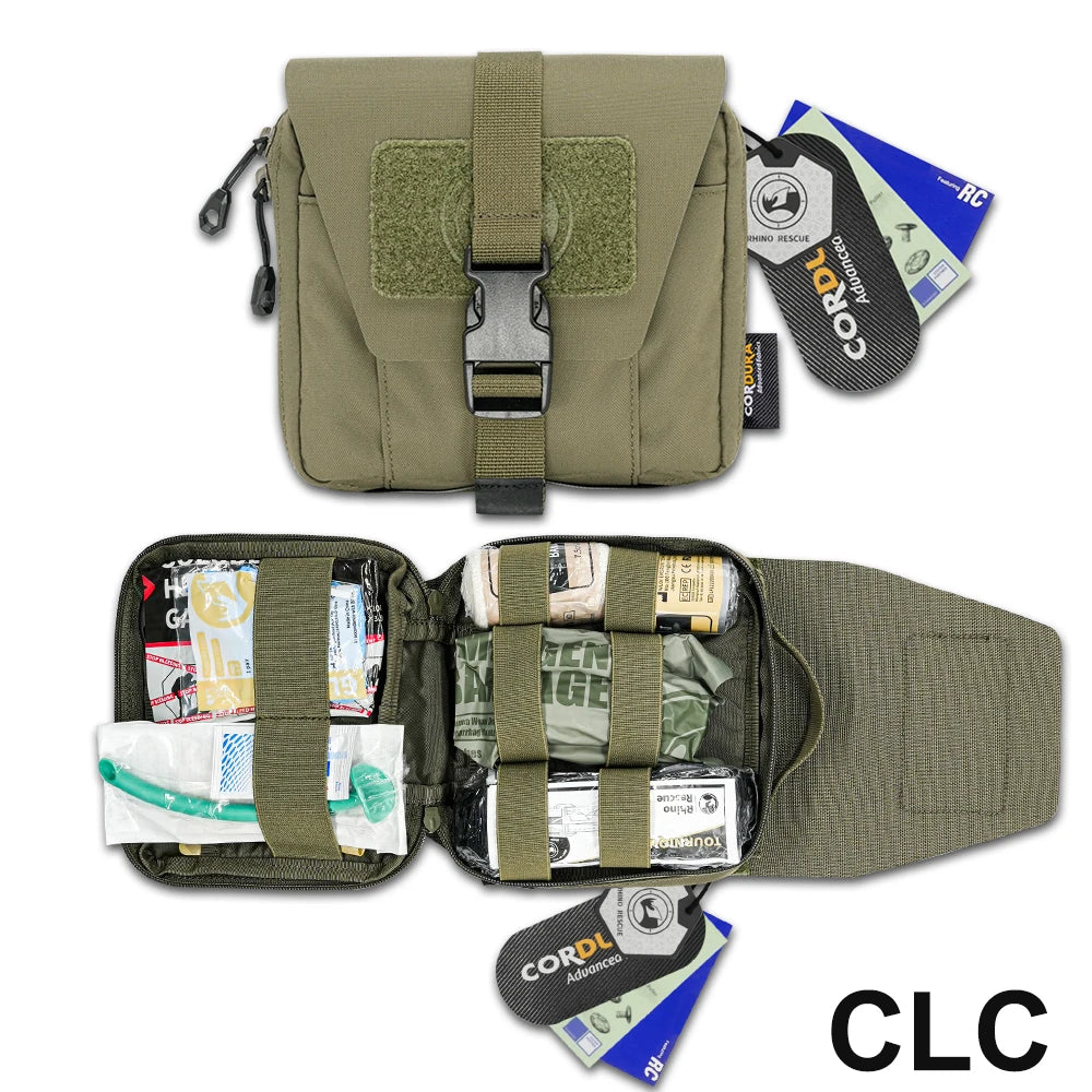 RHINO RESCUE Botiquín de primeros auxilios para traumatismos para configurar el kit de supervivencia Kit de emergencia al aire libre para acampar senderismo IFAK Kit de recarga