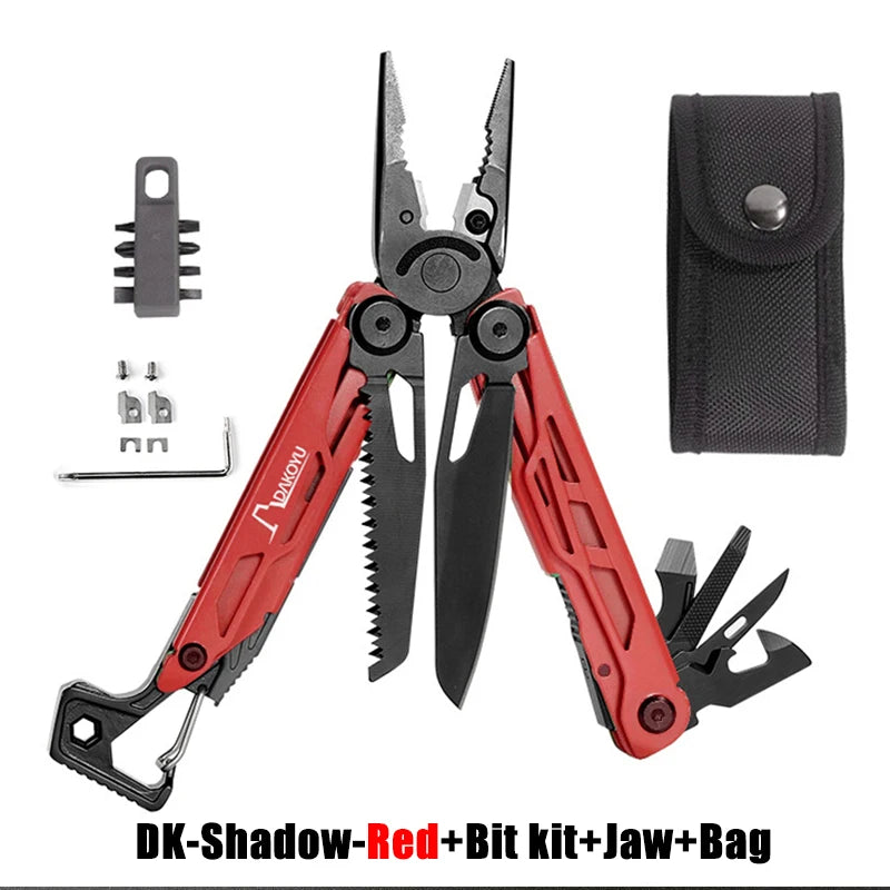 DAKOYU DKShadow Alicates multiherramienta para acampar con silbato de emergencia Herramienta compacta para exteriores de 8 colores, adecuada para senderismo y acampada