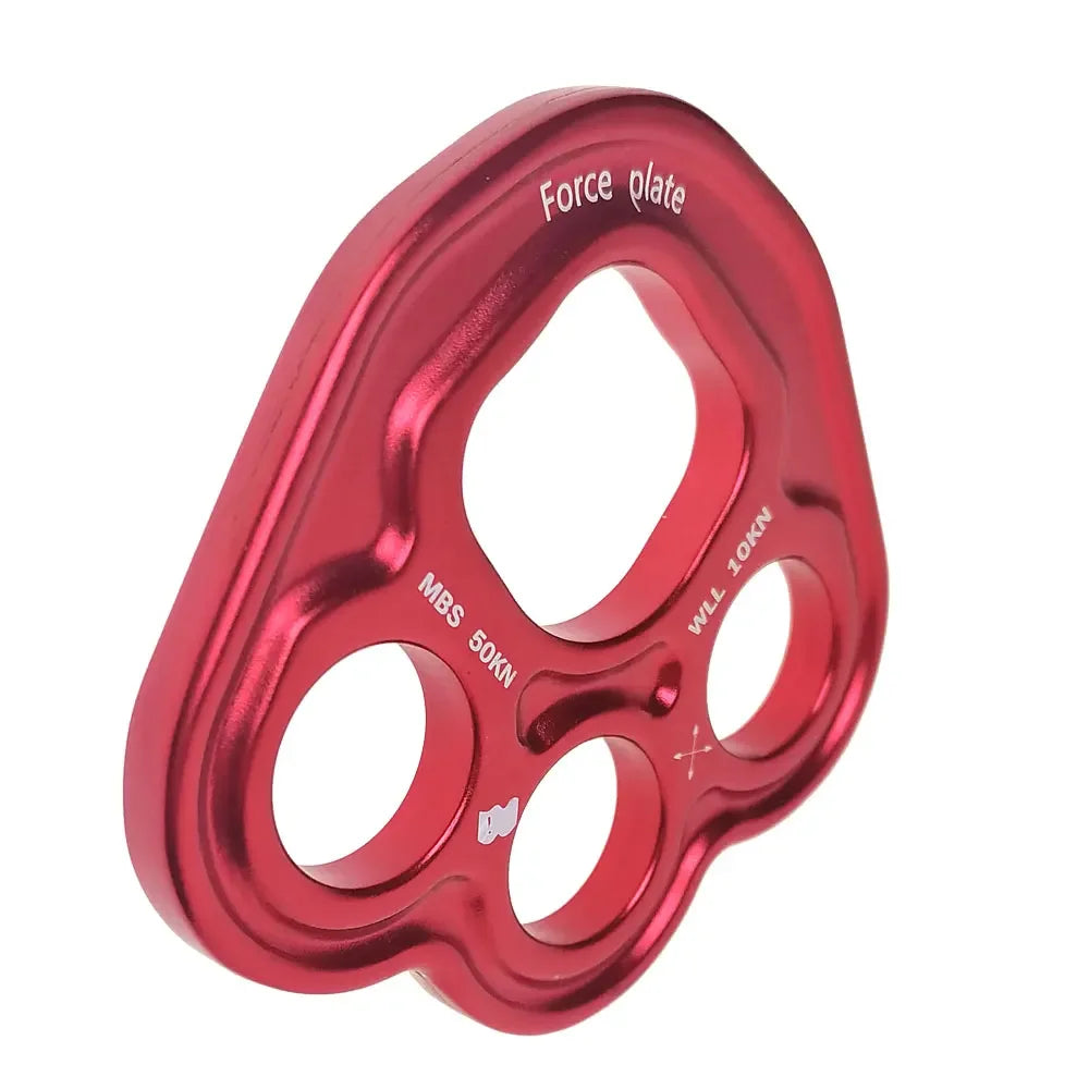 Placa de aparejo 35KN, escalada, oso de aluminio, Paw4, agujeros, placa de aparejo de pata, ancla de pata