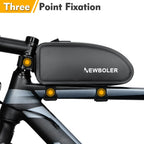 Bolsa para bicicleta impermeable, bolsa para cuadro de tubo frontal superior de ciclismo, gran capacidad, alforja para bicicleta de montaña y carretera, accesorios negros para bicicleta